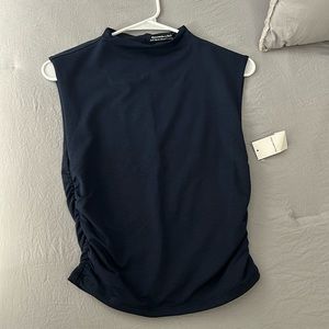 Abercrombie & Fitch Paloma Navy Ruched Shell Top